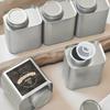 Moisture-Proof Tin Storage Jar with Threaded Lid for Coffee, Tea, Herbs, and Pet Food
