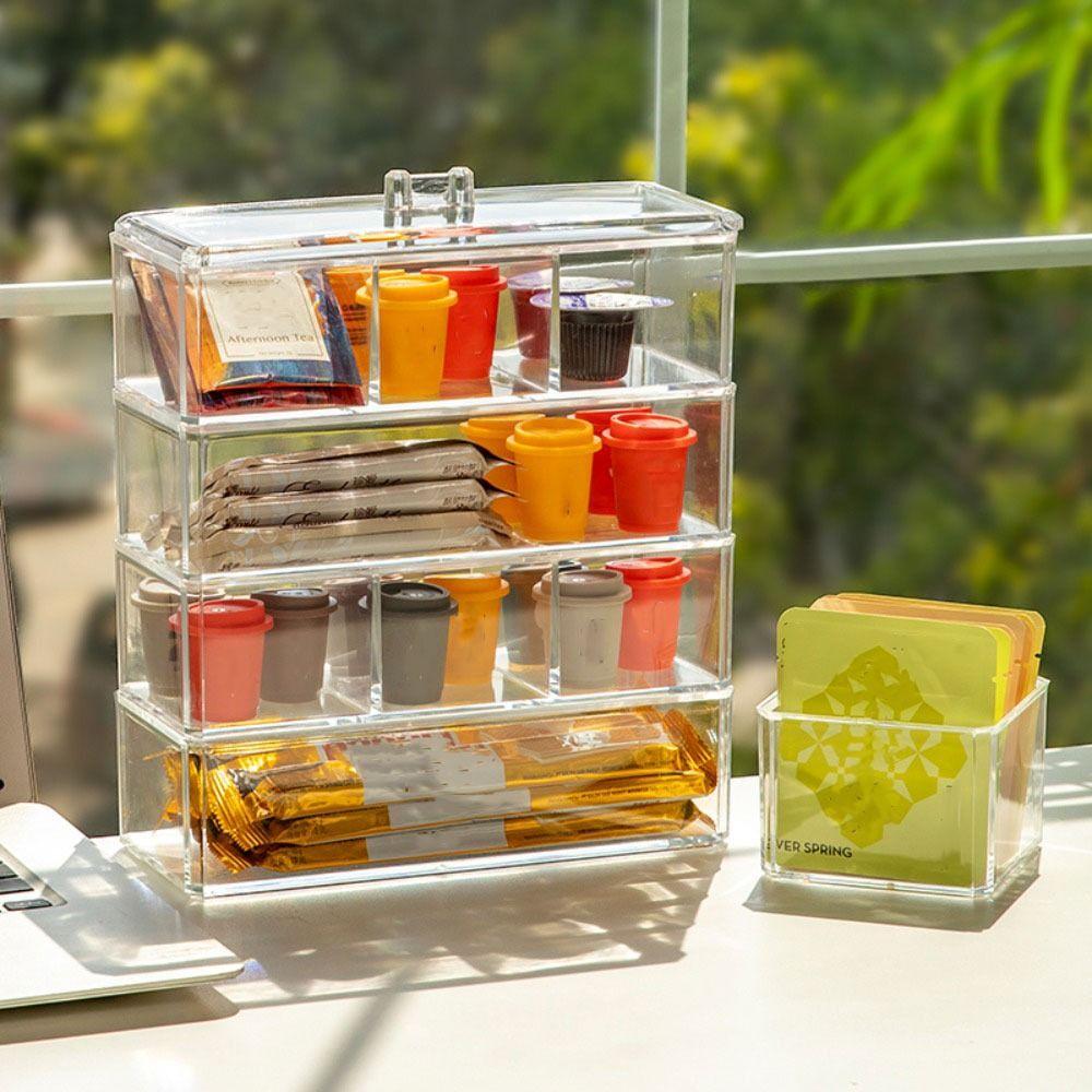 22*8.5*5.5 СМ Органайзер для чайных пакетиков Акриловая коробка для хранения чайных пакетиков Шкафчик