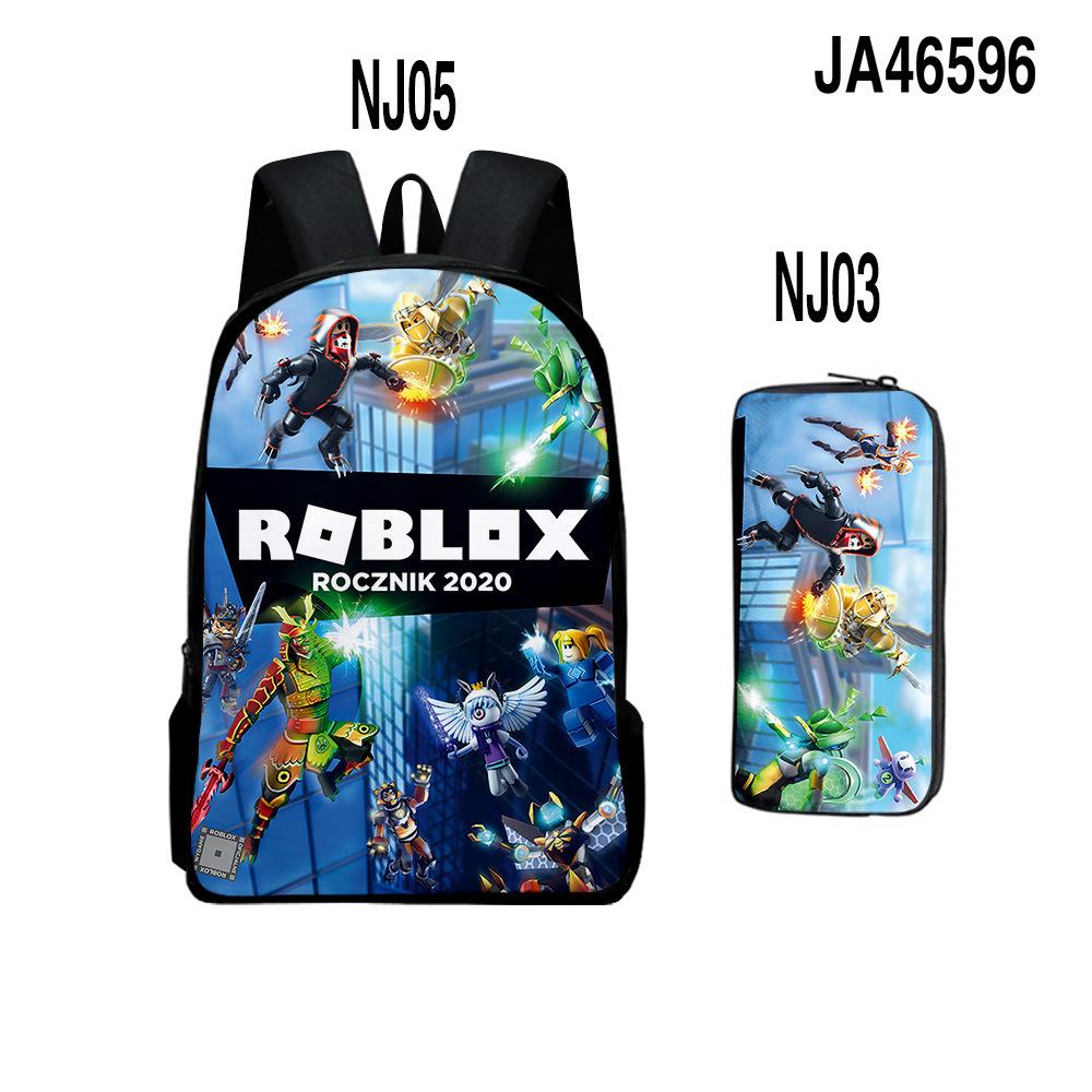 Двухсекционный набор Roblox, Школьная сумка для начальной и средней школы, Детский рюкзак, Рюкзак с мультяшным персонажем.