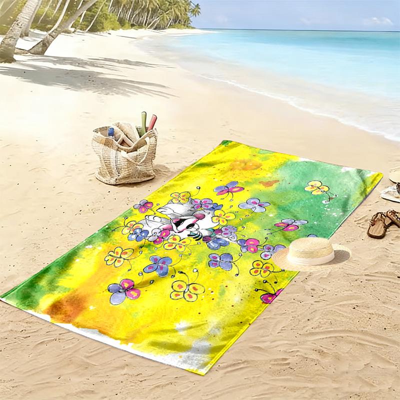 Diddl Print Beach Towel, Large Soft Quick Dry Towel for Beach Camping Swimming