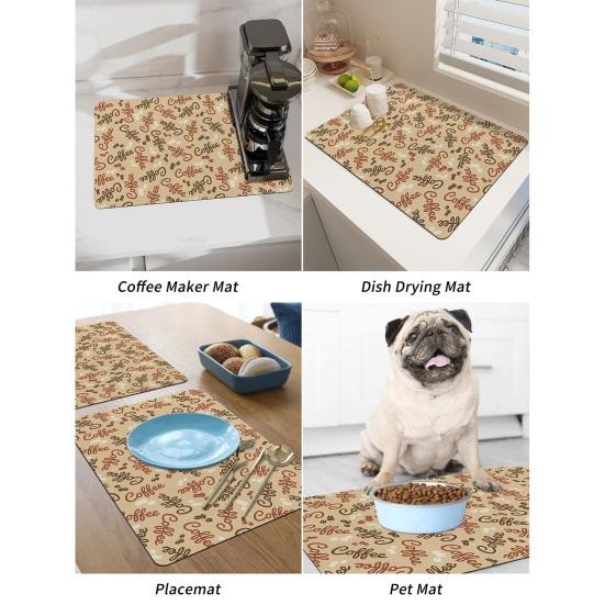 Коврик для чайника, впитывающий коврик для сушки посуды, долговечный многоцелевой нескользящий коврик для стола, домашняя кухня