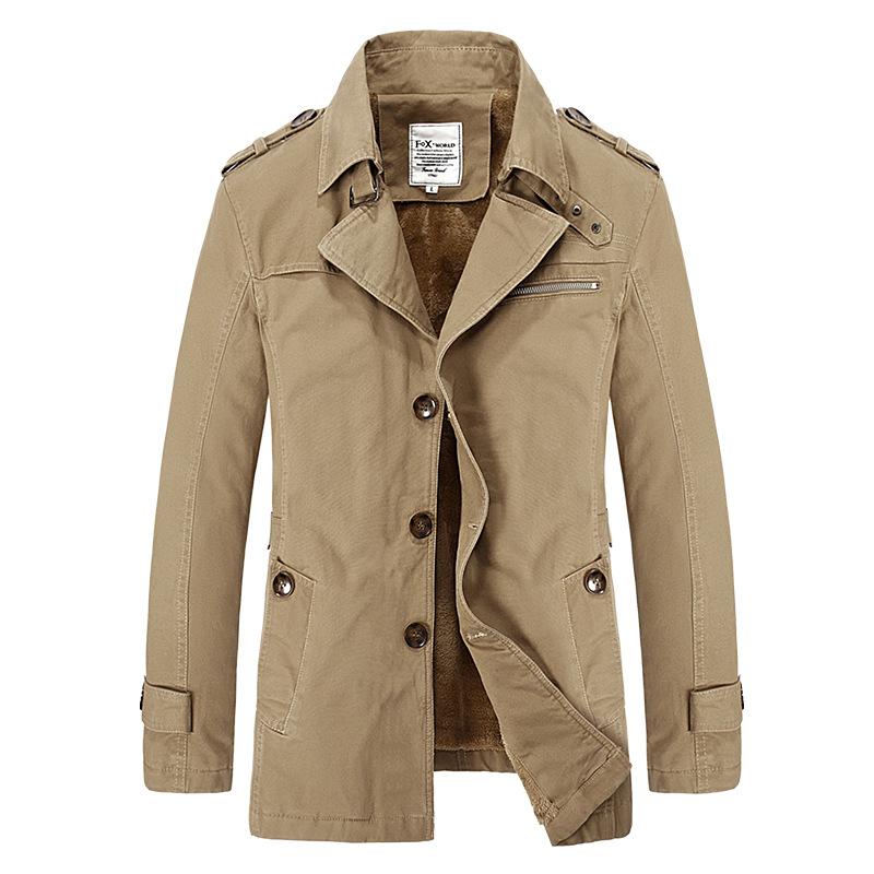 Бренд Business Casual Длинная зимняя куртка Мужской тренчкот Модный ветрозащитный плащ Мужское пальто Тепло Плюс размер