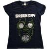 Футболка Green Day Зеленая Маска Логотип Группы Официальная Женская Приталенная Темно-синяя M