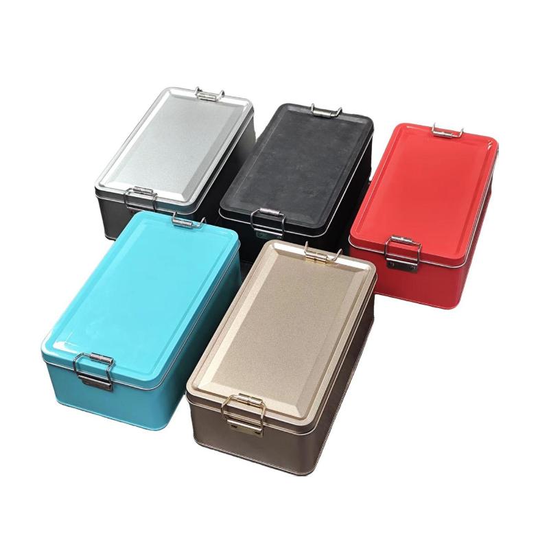 Old-Fashioned Rectangular Tinplate Box With Lid High Quality Metal Storage Box Cake Packaging Box Durable With Buckle Candy Box