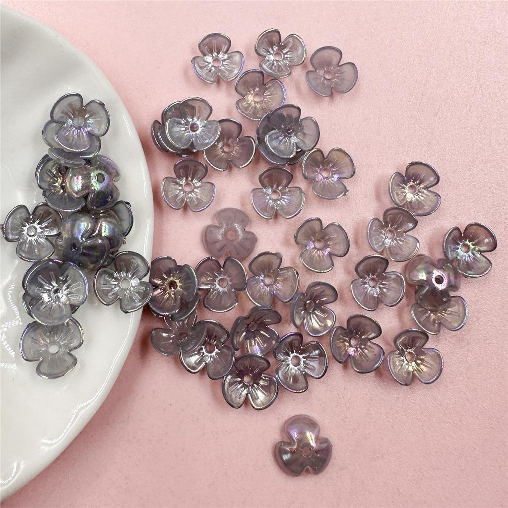 Charms Small Flower Beads Spacer Loose Beads with Hole DIY Bracelet Necklace Colorful Beaded Material Multicolor 100Pcs 9.5mm Making Jewelry