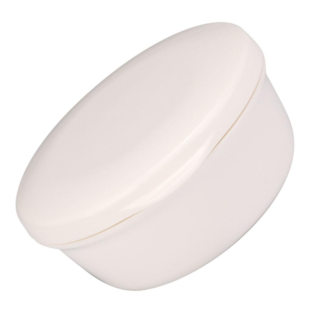 Compact Round Shape Soap Box Case Dish Container Holder with Draining Plate Cover for Travel