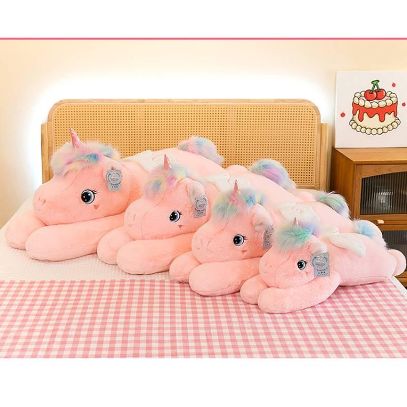 Pink Unicorn Plush Toy Cartoon Stuffed Animal Doll Decoration Kids Cute Gift