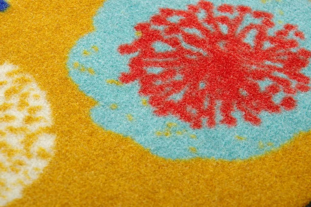 Ikehiko Entrance Mat Foresta Orange 59 x 90cm Floral Pattern Outdoor Mat Approx. #2042069