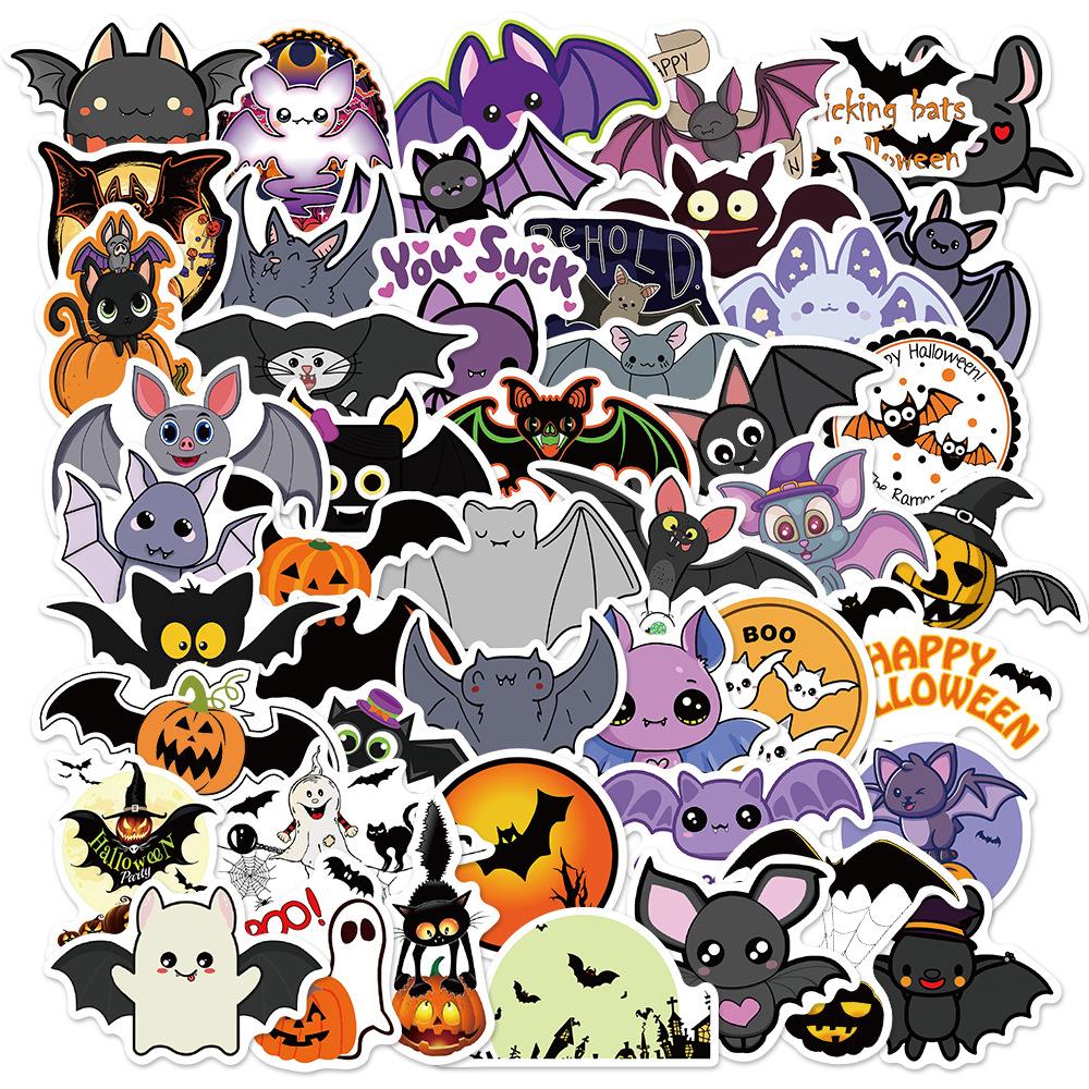 13 Models of 50 Halloween Holiday Decoration Graffiti Stickers Suitcase Computer Waterproof No Glue Stickers DIY