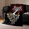 Intricate Yggdrasil motif with intertwined Nordic patterns and symbols. for all seasons blanket lunch break throw gift