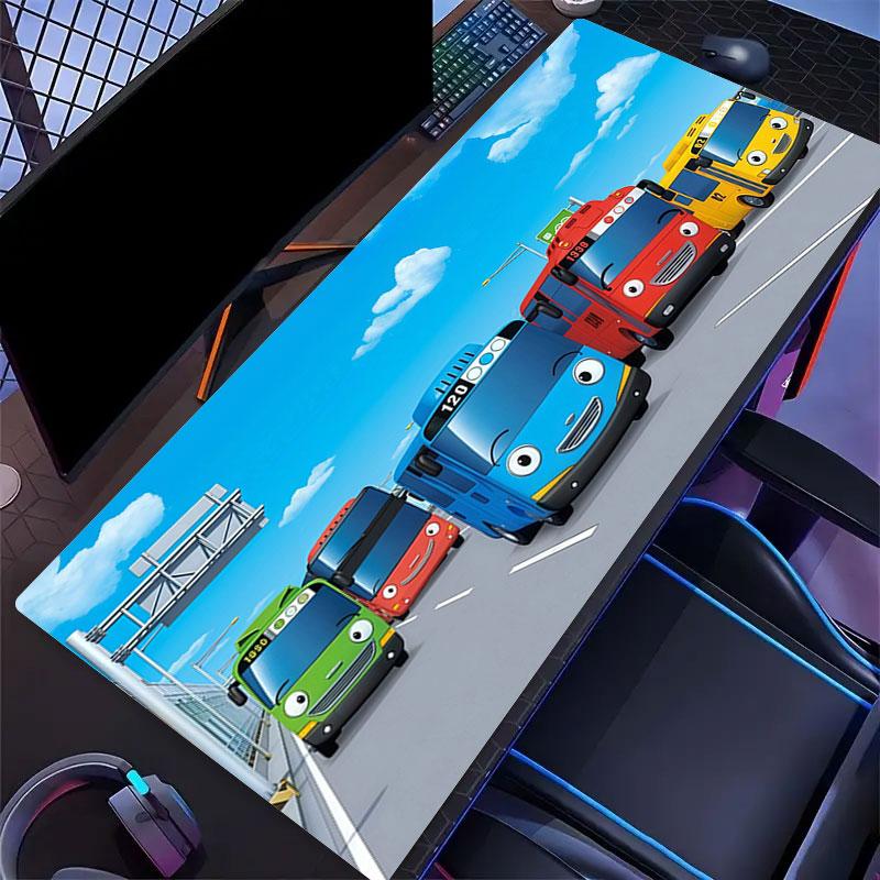 Tayo the Little Bus Mouse Pad, Large Gaming Desk Mat, Non-slip XXL Mousepad for Laptop & Tablet, Mini PC Playmat with Stitched Edges