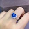 2026 Heart-shaped Zircon Crystal Sapphire Open Ring, Love Necklace Pendant Jewelry