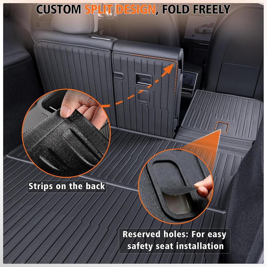 TPE Car Integrated Trunk Liners For Tesla Model Y Juniper 2025 2026 Double Layerd Mats Trunk Door Sill Guard Plate Backrest Mats