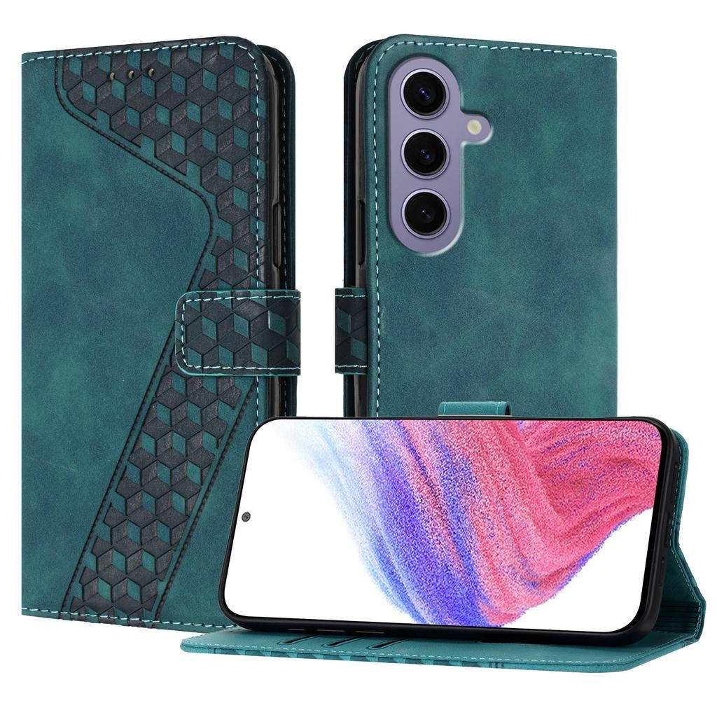 Кожаный чехол для Samsung Galaxy S24 с 7-образным узором, кошелек-подставка, противоударный чехол для телефона