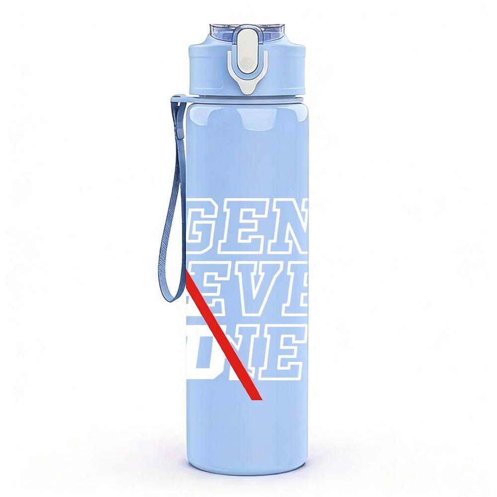 1PC Simple Red Ski Pole Line Art 750ml Color Plastic Sports Water Bottle Leakproof Flip Straw Lid Suitable for Sports Office Home Use