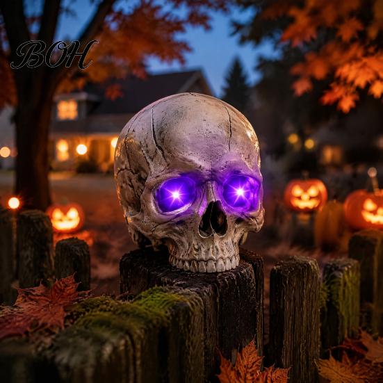 Indoor Outdoor Festive Decor 6Pcs Halloween LED Glowing Eyes with Timer And Remote, Light Up Purple for Pumpkins Skeleton Eyes, Horror DIY Masques,