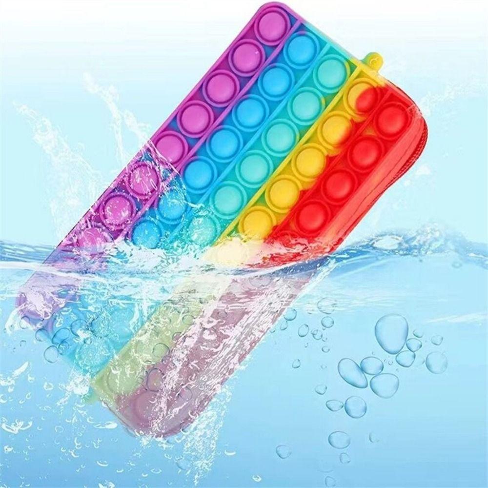 with Zipper Silicone Pen Case Large Capacity Stationery Storage Bag Student Pencil Bag  Students