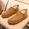 2024 зимняя новая хлопковая обувь мужская для отдыха северо-восточный теплый бархат утолщенный низкий верх британский ветер холодный одна педаль прилив