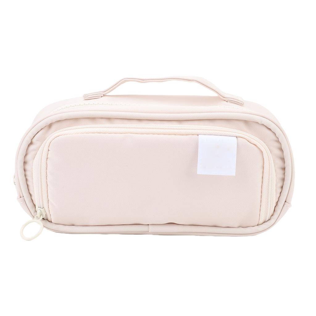 Pencil Bag Large Capacity Pouch with Pull Out Organizer Aesthetic School Office Supplies Beige