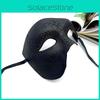 Masquerade Male Halloween Mask With Half Face Design For Adults Party Cosplay