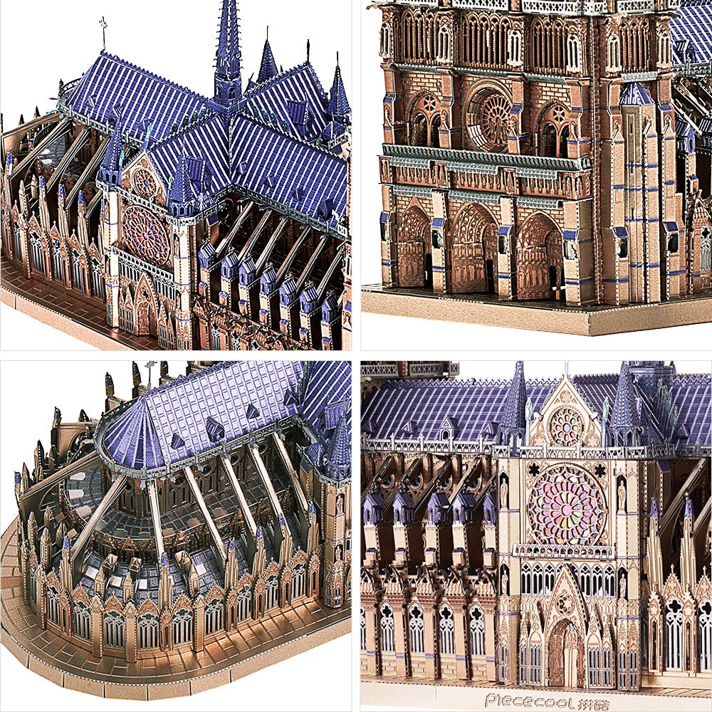 Piececool 3D Notre Dame Metallic Nano Сделано из сборочных инструментов без клея 5 звезд сложности для коллекционной фигурки головоломки, собора/набора инструментов, головоломки,