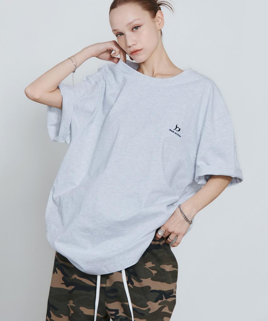 D.XO.H New Logo Oversized T-Shirt White Melange (2)