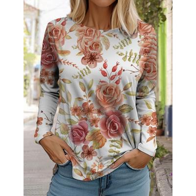 Модная женская футболка с длинным рукавом с цветочным узором, толстовка для девочек в стиле Харадзюку, одежда для взрослых с 3D-принтом в виде бабочки, женские топы, футболки