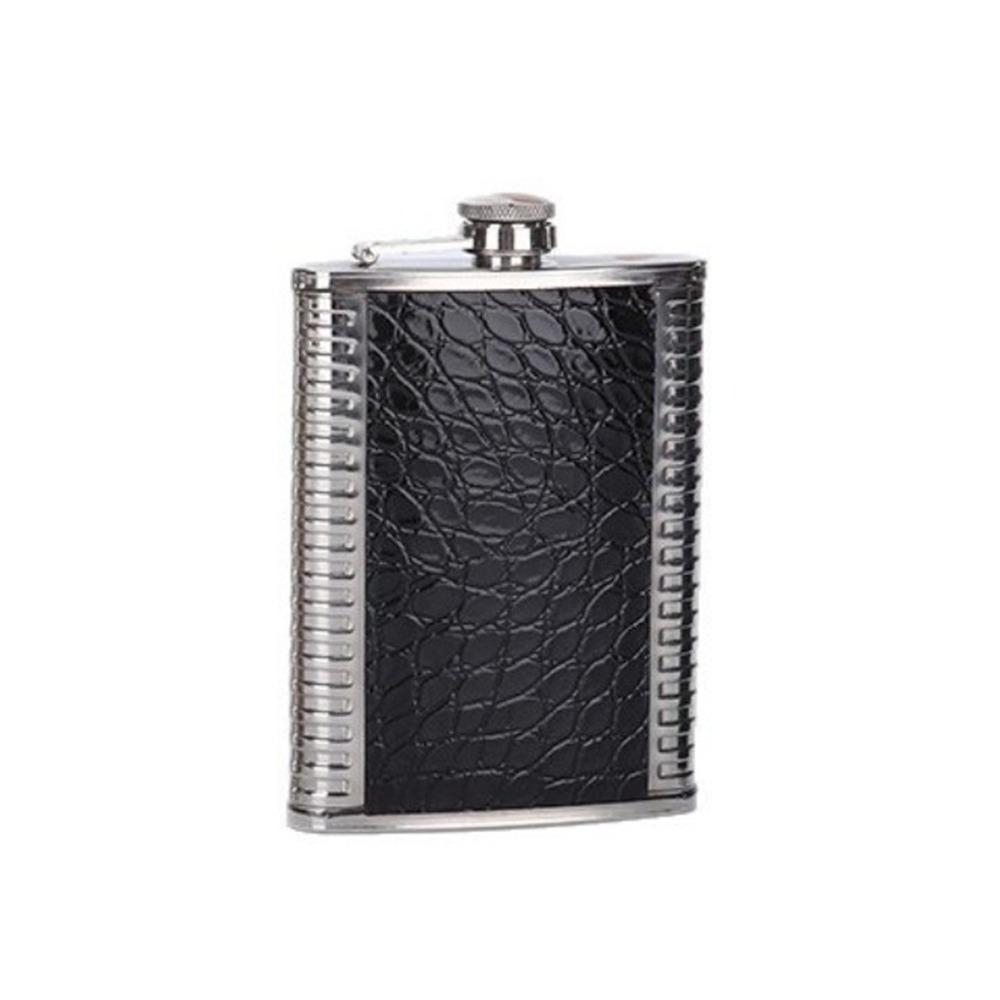 Portable 8oz Hip Flask Leather Covered Leakproof Drinking Water Bottle Mini Stainless Steel Wine Pot Outdoor