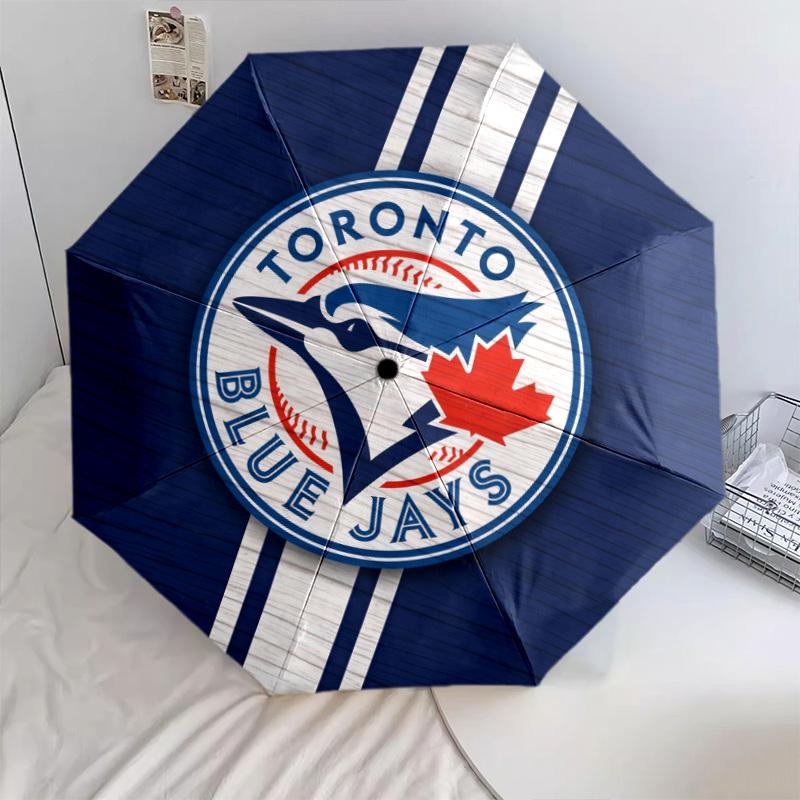 Toronto Blue Jays2pattern, automatic folding umbrella, portable and foldable design, 8 ribs, a Christmas or birthday gift.