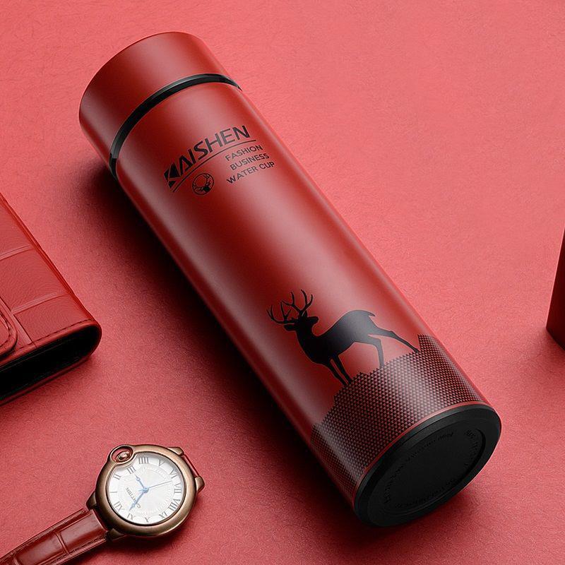 Термос Lucky Deer с принтом из нержавеющей стали 304, бутылка для воды для кофе, чая, 500 мл, домашняя чашка для спорта на открытом воздухе, чашка для воды