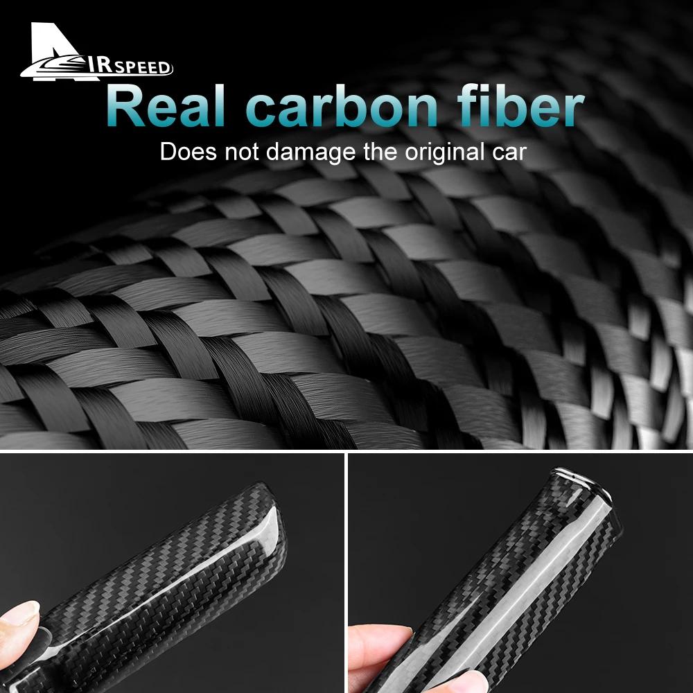 Real Hard Carbon Fiber Cover For Mustang 2010 2011 2012 2013 2014 Replace Handbrake Grip Handle Interior Trim Accessories