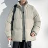 Утепленная пуховая куртка для мужчин и женщин, свободное и универсальное хлопковое пальто с воротником-стойкой