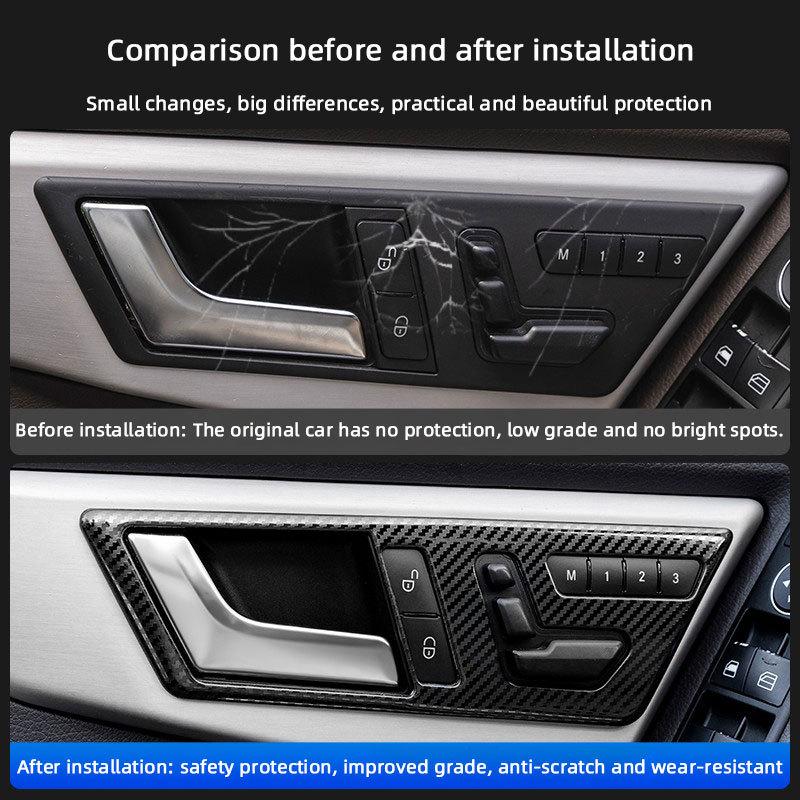 For Mercedes Benz GLK X204 2008-2015 Car Door Trim Inner Door Bowl Handle Cover Patch Seat Adjustment Button Sticker Accessories