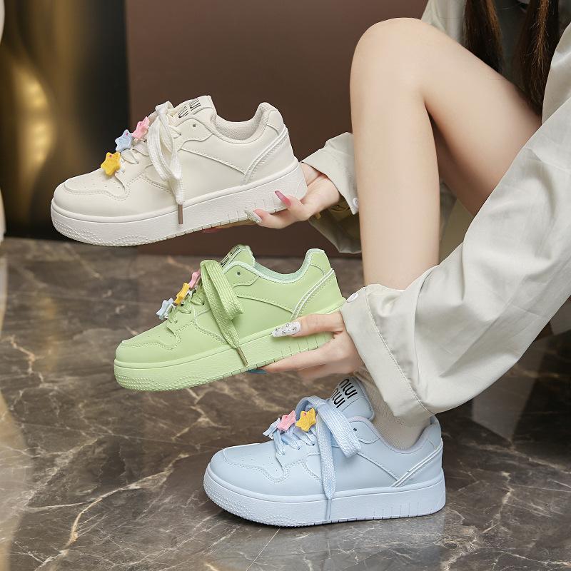 Sports Versatile Board Shoes  Autumn New Street Trend Breathable Versatile Flat Bottom Wear-resistant Vulcanized Women's