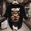 2025 новая мужская футболка с принтом лето 100% хлопок тренд Instagram с принтом для подростков все со свободным верхом