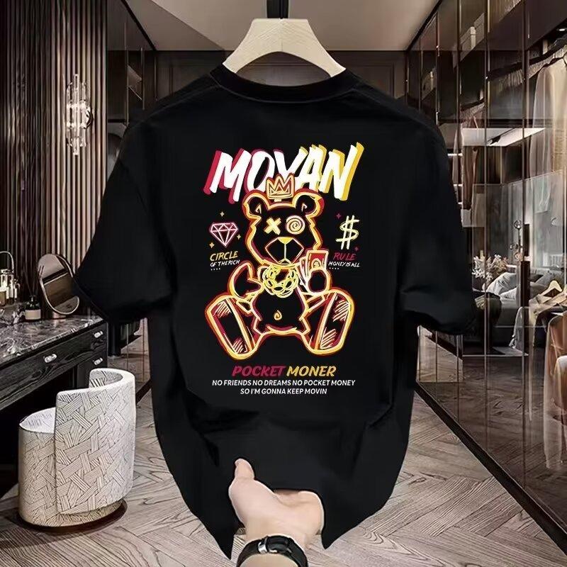 2025 новая мужская футболка с принтом лето 100% хлопок тренд Instagram с принтом для подростков все со свободным верхом
