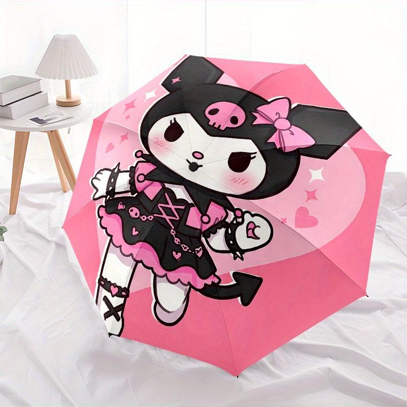 Kuromi Automatic opening and closing folding umbrella with 8-rib frame and compact travel design, perfect for all occasions | Stylish foldin