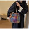 Шикарная мягкая женская вертикальная сумка через плечо из модной клетчатой парусины для повседневных поездок