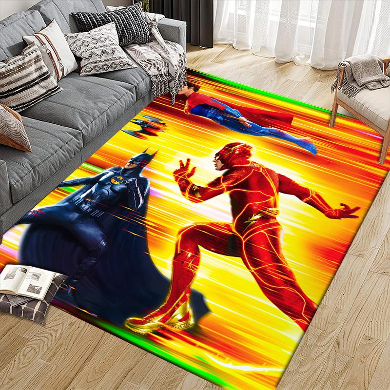 The Flash Character Square Area Rug, Non-Slip Floor Mat for Home Decor, Perfect Gift for Fans.chl