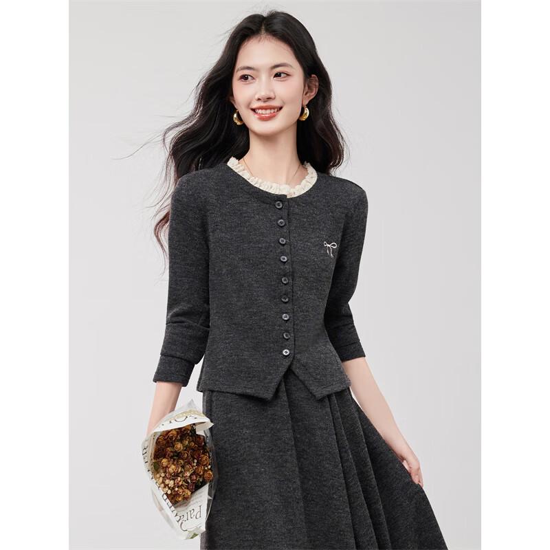 Женский вязаный топ с длинными рукавами и воротником-лепестком в стиле колор-блок