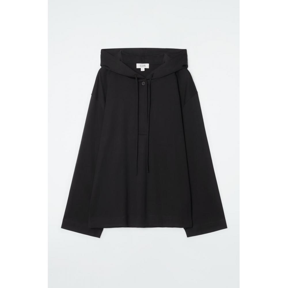 COS Японская легкая толстовка с капюшоном из джерси с пуговицами