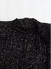 Y2K Winter Black Sequin Mini Dress with Shoulder Pads - Sleeveless Evening Wear