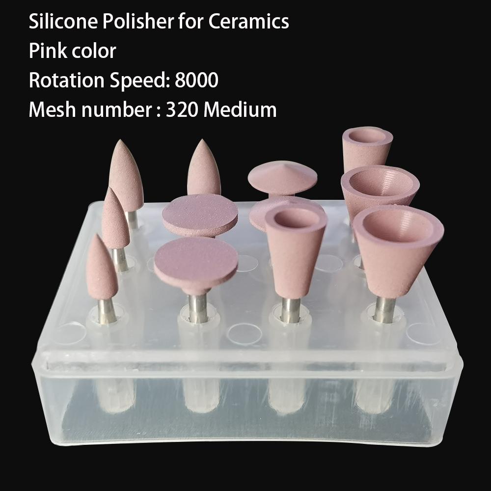 Jnsur Dental Стоматологический Полировальный Набор 12 шт. Силиконовые Шлифовальные Головки Для Низкоскоростного Наконечника Керамические/Композитные/Металлические/Сплавные Зубы