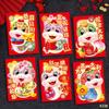 6pcs Traditional 2025 Snake Year Red Envelopes Blessing Good Luck Red Pocket Money Packet  Kids Gift