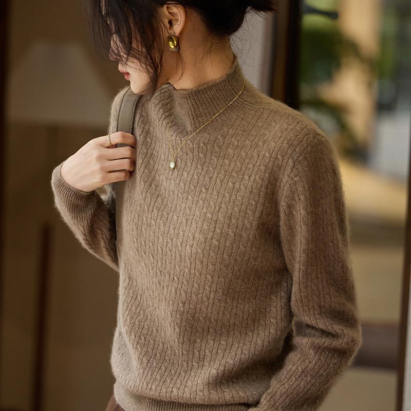 Женский кашемировый свитер Qinghe Cashmere 30% кашемир 70% шерсть Осень и Зима Пуловер Теплый и Модный