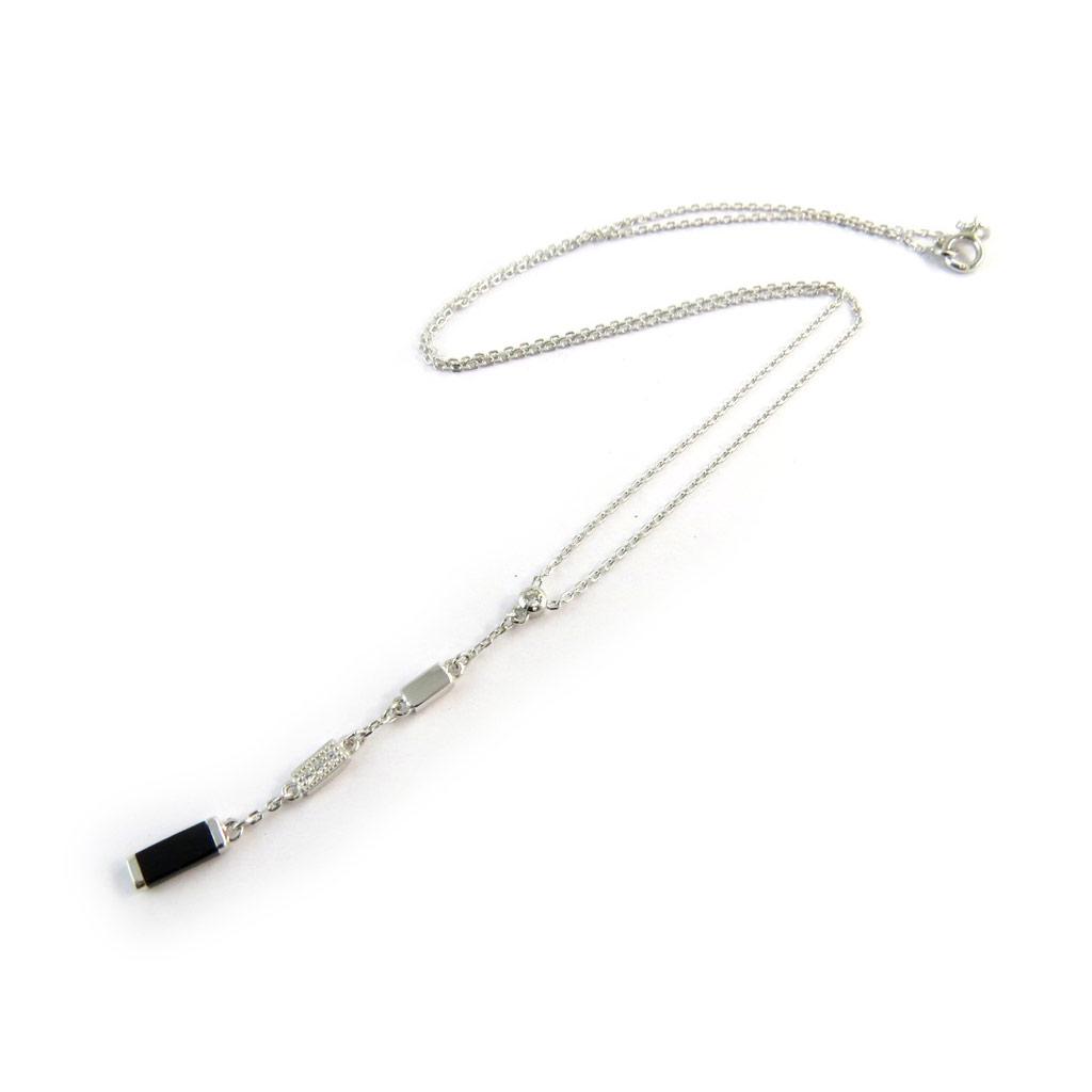 Altesse [N3276] - Серебряное колье «Сисси» цвета слоновой кости черного цвета