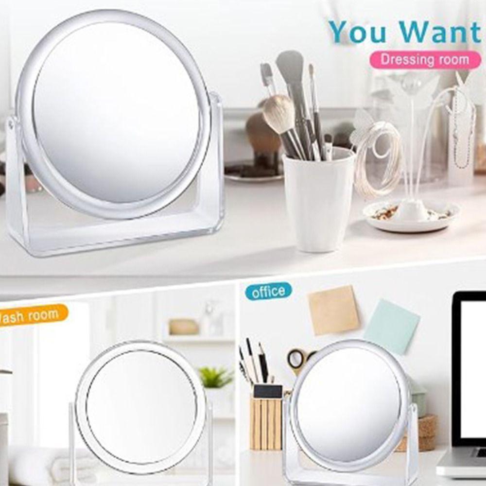 Двустороннее 5-кратное увеличительное зеркало, вращающееся на 360°, зеркало для макияжа, туалетный столик
