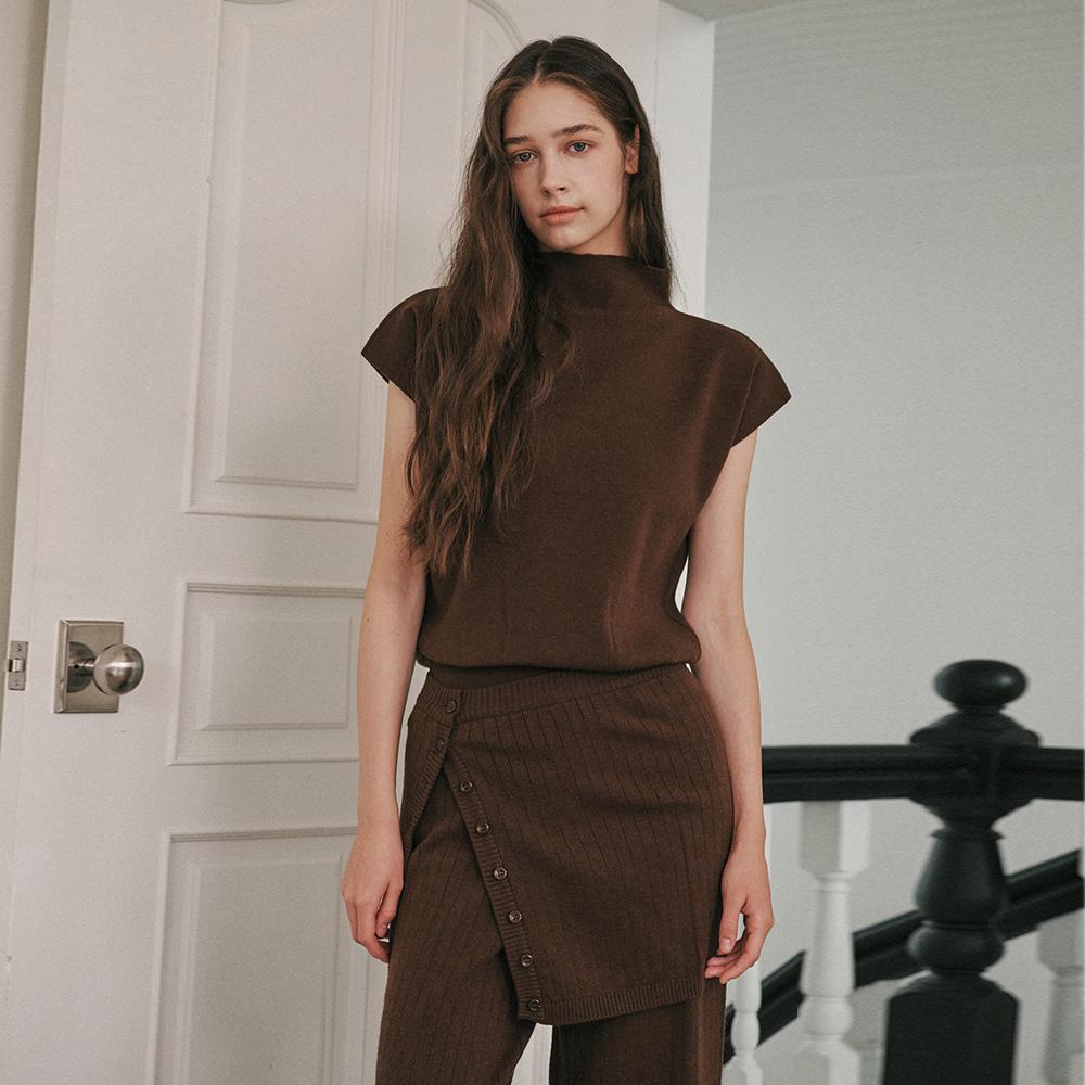 ODER Ribbed Setup Soft Multi-Top - Brown