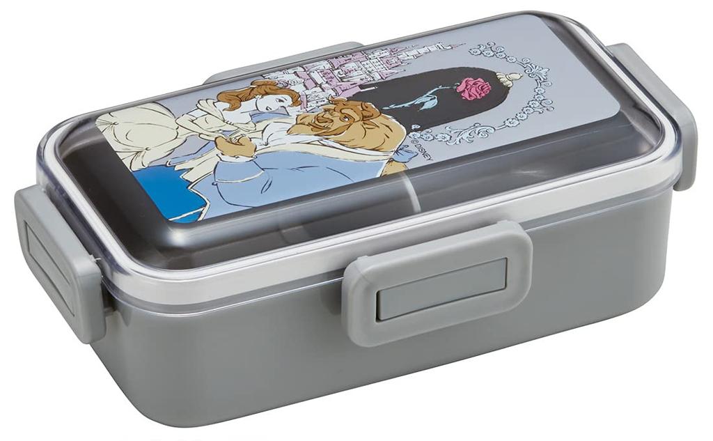 Skater Silver Ion Antibacterial Fluffy Dome Lid Bento Box 530ml Disney Beauty and the Ag+ Beast/Rose PFLB6AG-A