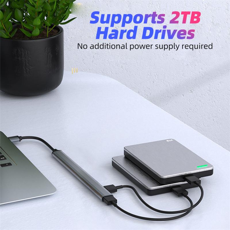 7-в-1 Usb C Hub 3.0 Type C 7-портовый мульти-сплиттер Otg USB-адаптер питания, совместимый с Macbook Pro